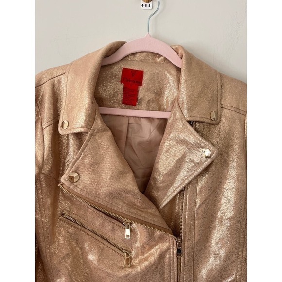 V Cristina Metallic Gold Leather Jacket - Picture 3 of 11